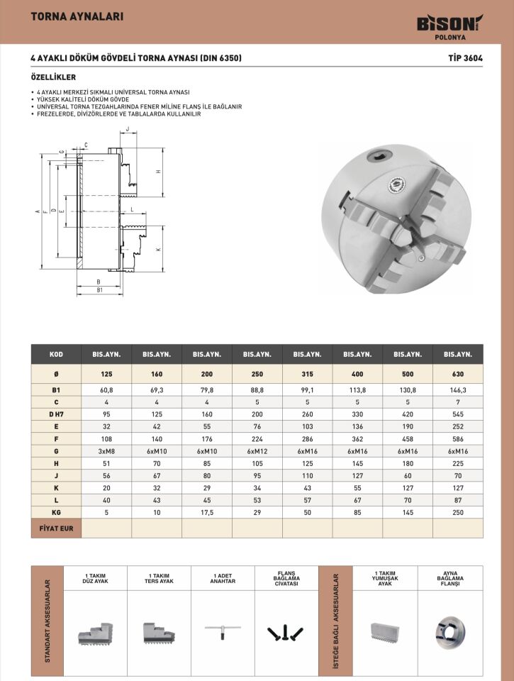 250x4 BISON TORNA AYNASI TİP3604