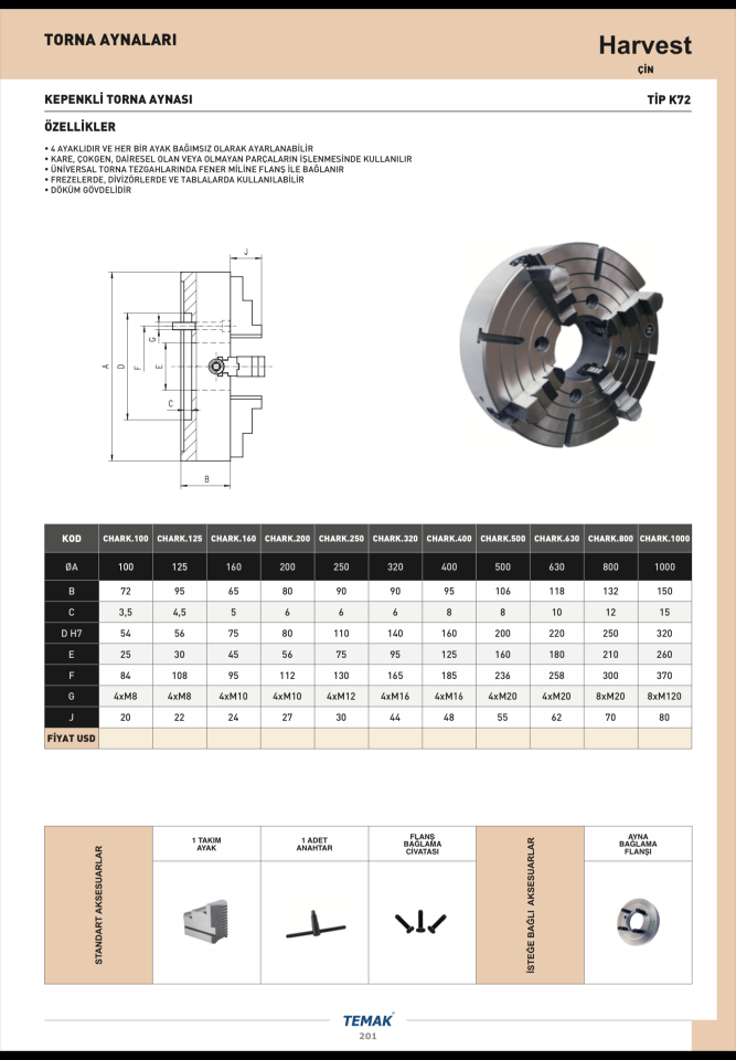 100mm HARVEST KEPENKLİ TORNA AYNASI K72