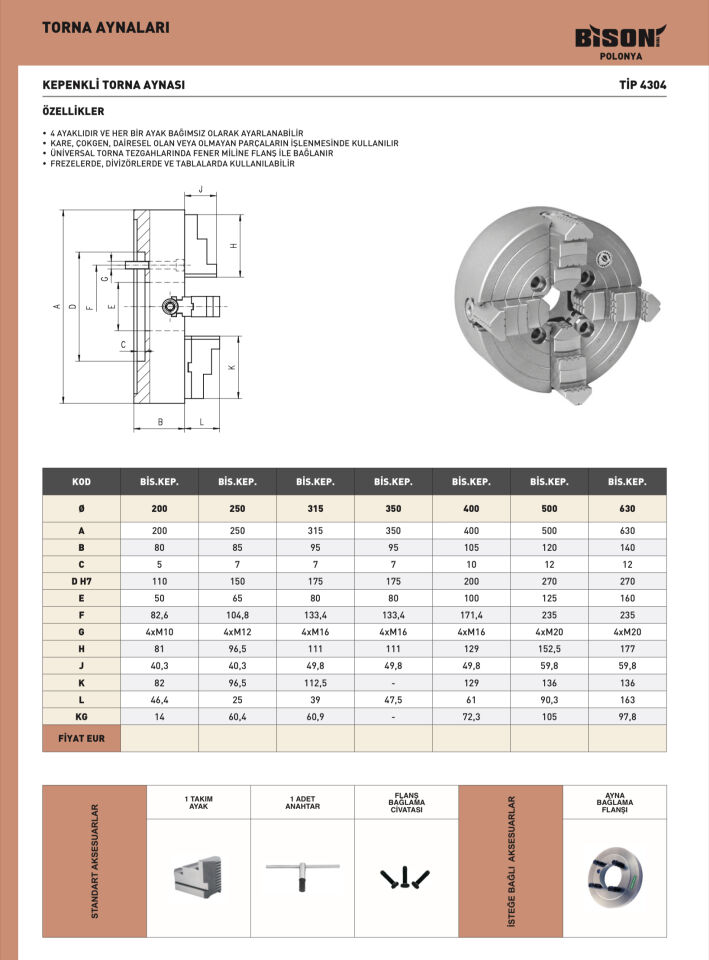 400x4 BISON KEPENKLİ TORNA AYNASI TİP4304